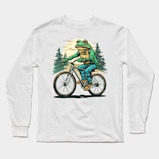 Funny Frog On A Bike Long Sleeve T-Shirt